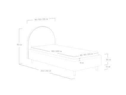 Кровать Сонум Roxy Эвита латте 120х190