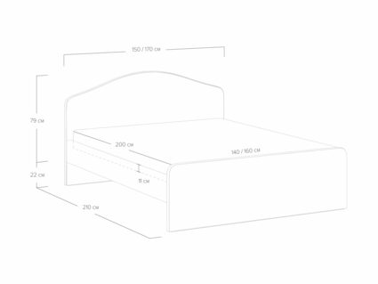 Кровать Сонум Emma Кашемир голубой 160х200