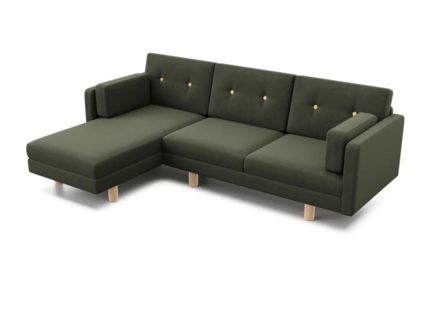 Диван Арско Ингвар угловой трехместный оливковый 