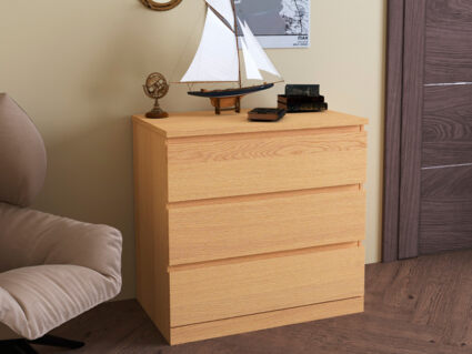 Комод Гуд Лакк Варма Прайм 3 беленый дуб 48х80