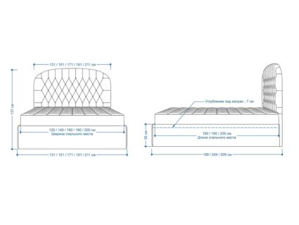 Кровать Lonax Венеция велюр Dolly-2 120х195