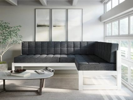 Диван Арско Сега угловой трехместный серый Длина 218 см