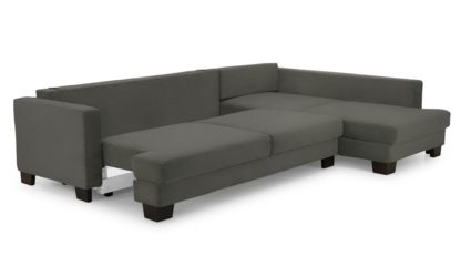 Диван Фиеста Мебель Марсель угловой (большой) велюр Boska 19 темно-серый Длина 309 см