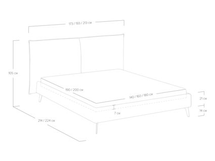Кровать Сонум Dakota Рогожка пепельный 160х190