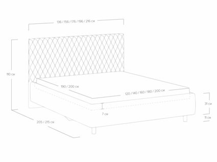 Кровать Сонум Stella Рогожка Зеленый (с подъемным механизмом) 160х190