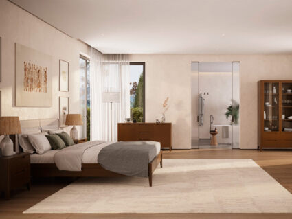 Кровать Rivi Ruby Wood Дымчатый темный дуб/Рогожка Step 5 140х200