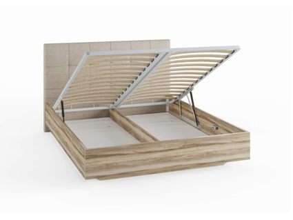 Кровать Сонум Vena Ясень Ориноко + Рогожка Льняная (с подъемным механизмом) 80х190
