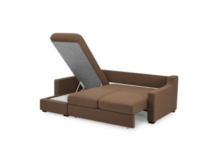 Диван Фиеста Мебель Непал с оттоманкой велюр Vivaldi 23 коричневый