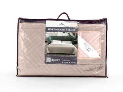 Покрывало Primavelle Velvet серо-бежевое