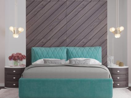 Кровать Nuvola Celeste Velutto 26 (с подъемным механизмом)