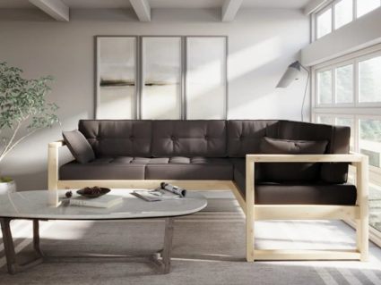 Диван Арско Астер угловой трехместный коричневый