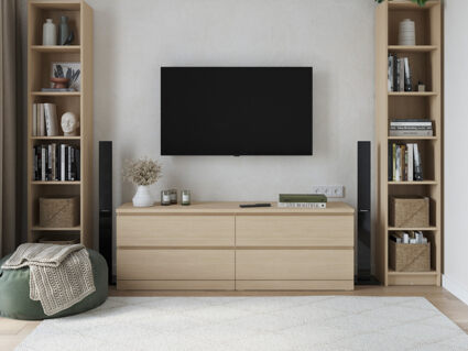 Комод Гуд Лакк Варма 4Д беленый дуб 40х160