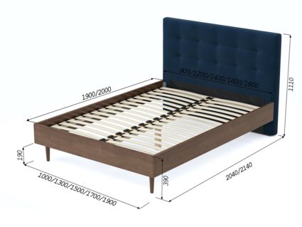 Кровать Арско Альмена Орех/Велюр Grace 13