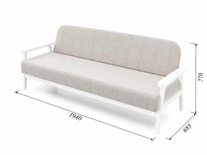 Диван Арско Флори трехместный светло-серый