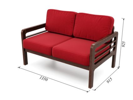 Диван Арско Бергер Мини двухместный красный Длина 136 см
