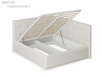 Кровать Nuvola Sabina угловая Velutto 26 (с подъемным механизмом) 160х190
