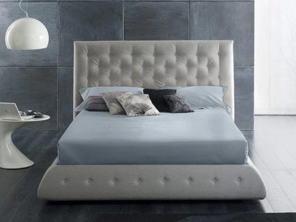 Простыня Primavelle на резинке Satin Luxe (дымчато-синяя) 200х220