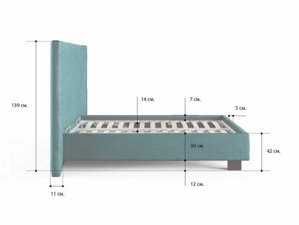 Кровать Сонум Barbara Кашемир Светло-серый 160х200